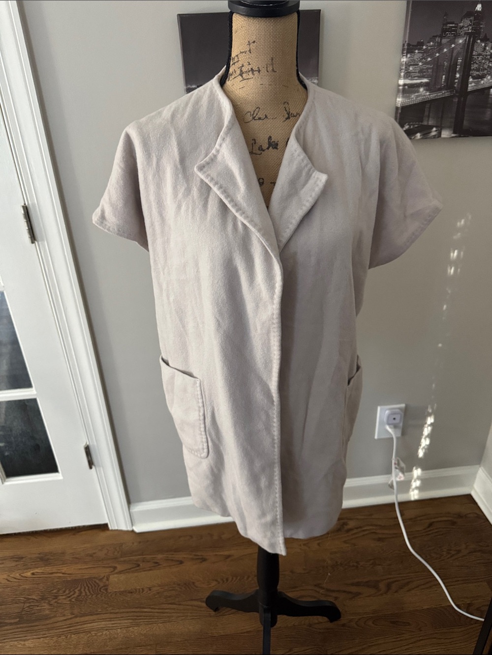 Erich Fend Light Taupe Belted Robe Vest